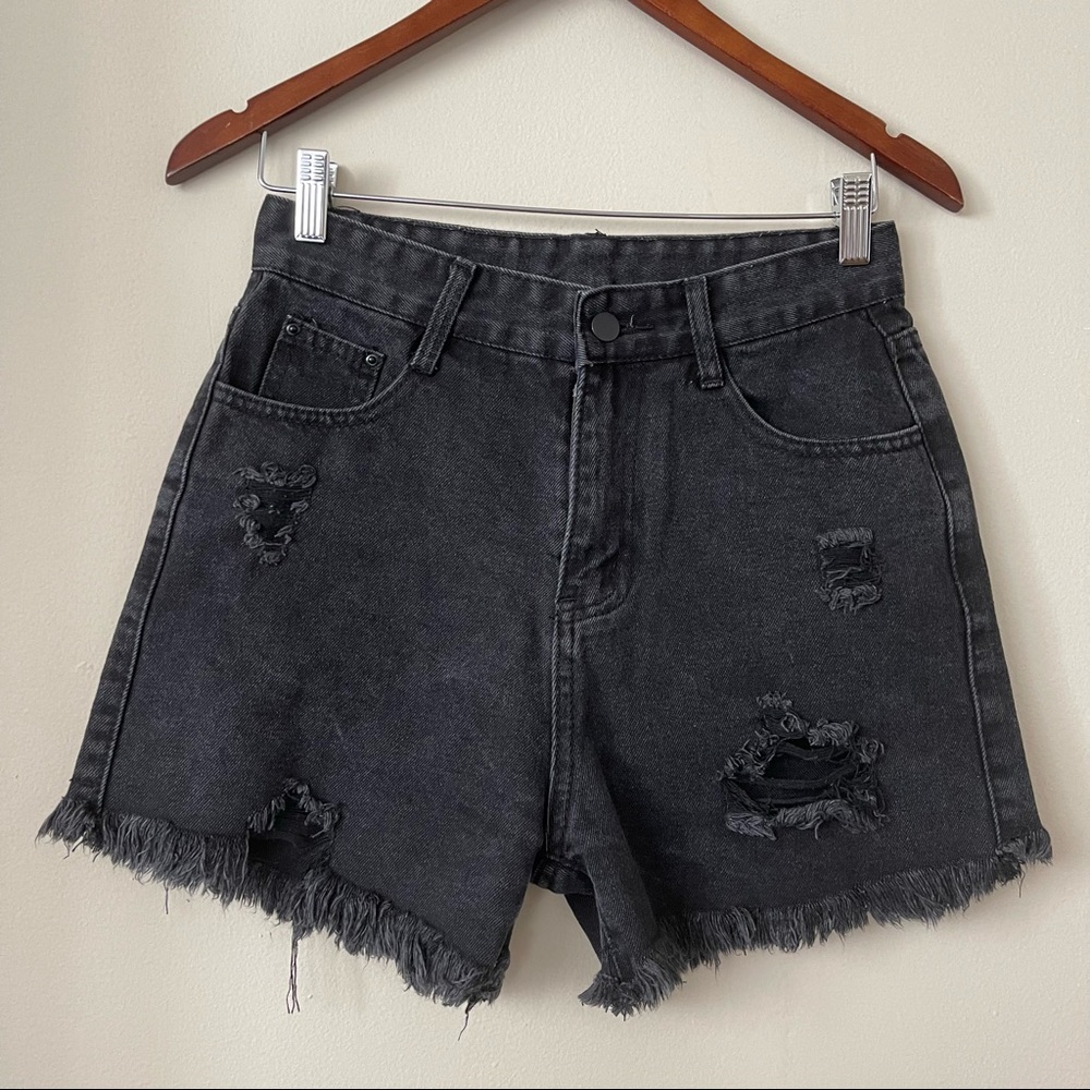 Black Jean Shorts